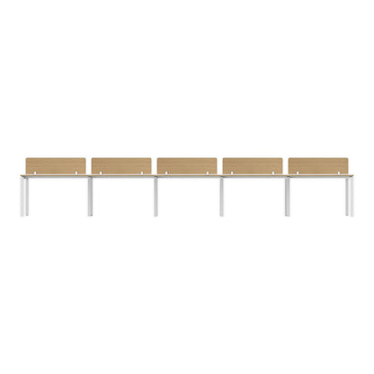 PLATA Workstation Meja Kerja Dua Sisi Berhadapan 10 Seater 600x120cm White Pine