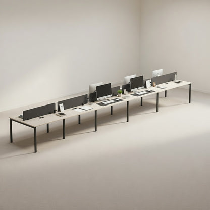 PLATA Workstation Meja Kerja Dua Sisi Berhadapan 10 Orang 700x120cm Ash Grey
