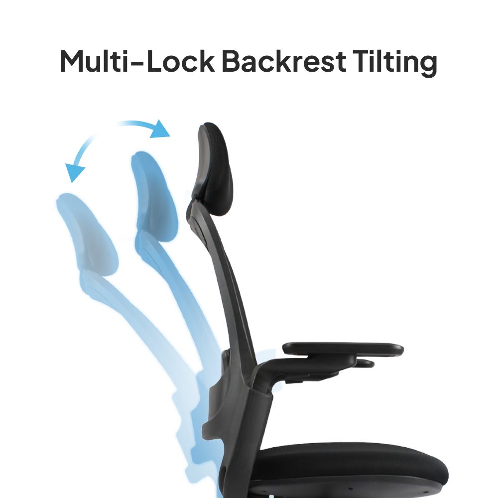 SENNA High Back Black Office Chair Kursi Kantor Ergonomis