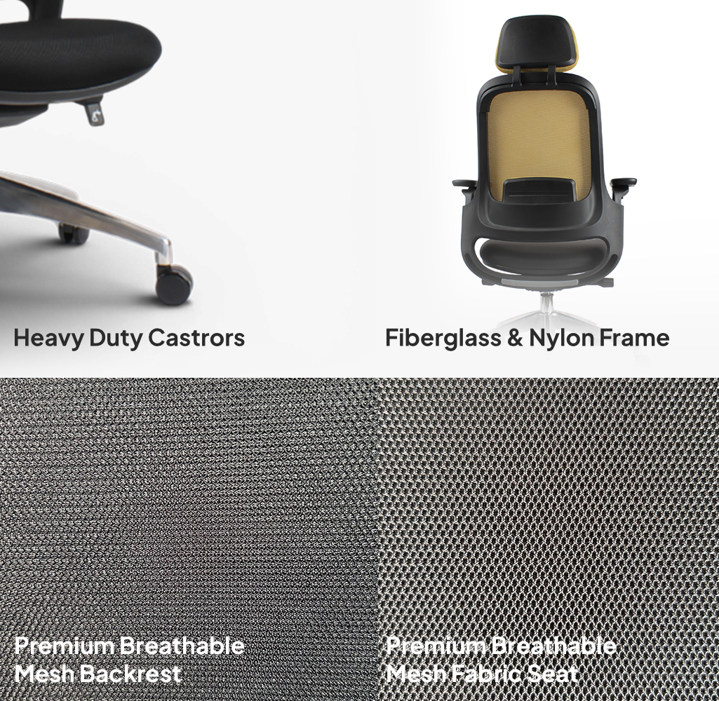 SENNA High Back Grey Olive Office Chair Kursi Kantor Ergonomis