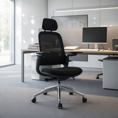 SENNA High Back Black Office Chair Kursi Kantor Ergonomis