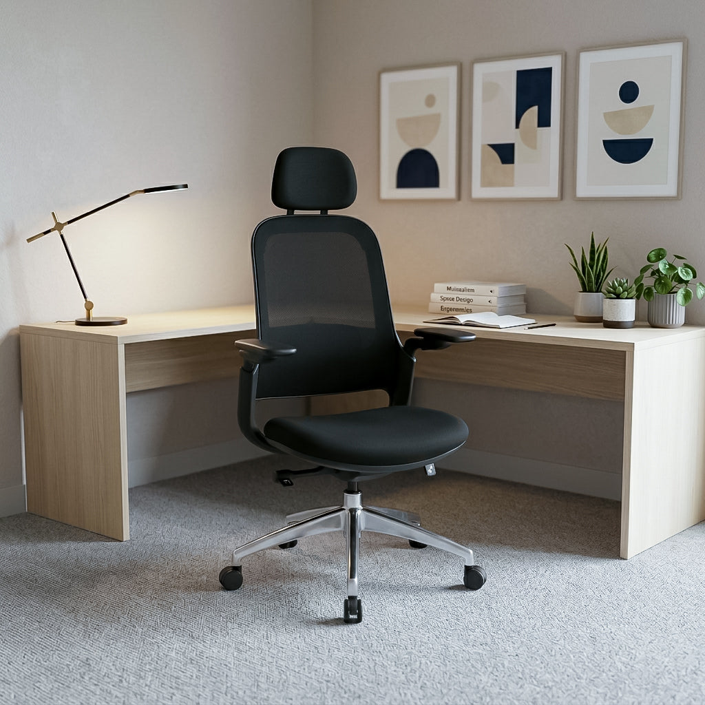 SENNA High Back Black Office Chair Kursi Kantor Ergonomis