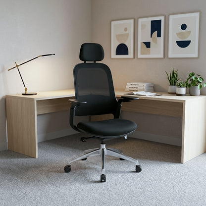 SENNA High Back Black Office Chair Kursi Kantor Ergonomis