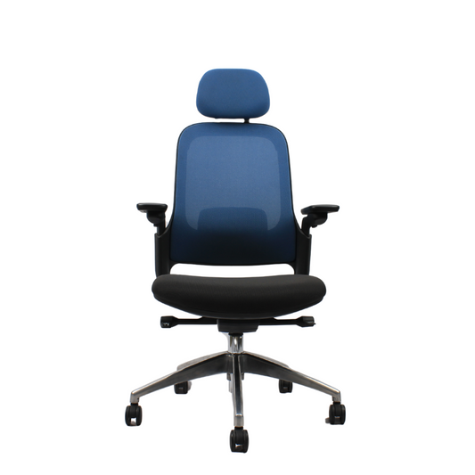 SENNA High Back Grey Blue Office Chair Kursi Kantor Ergonomis