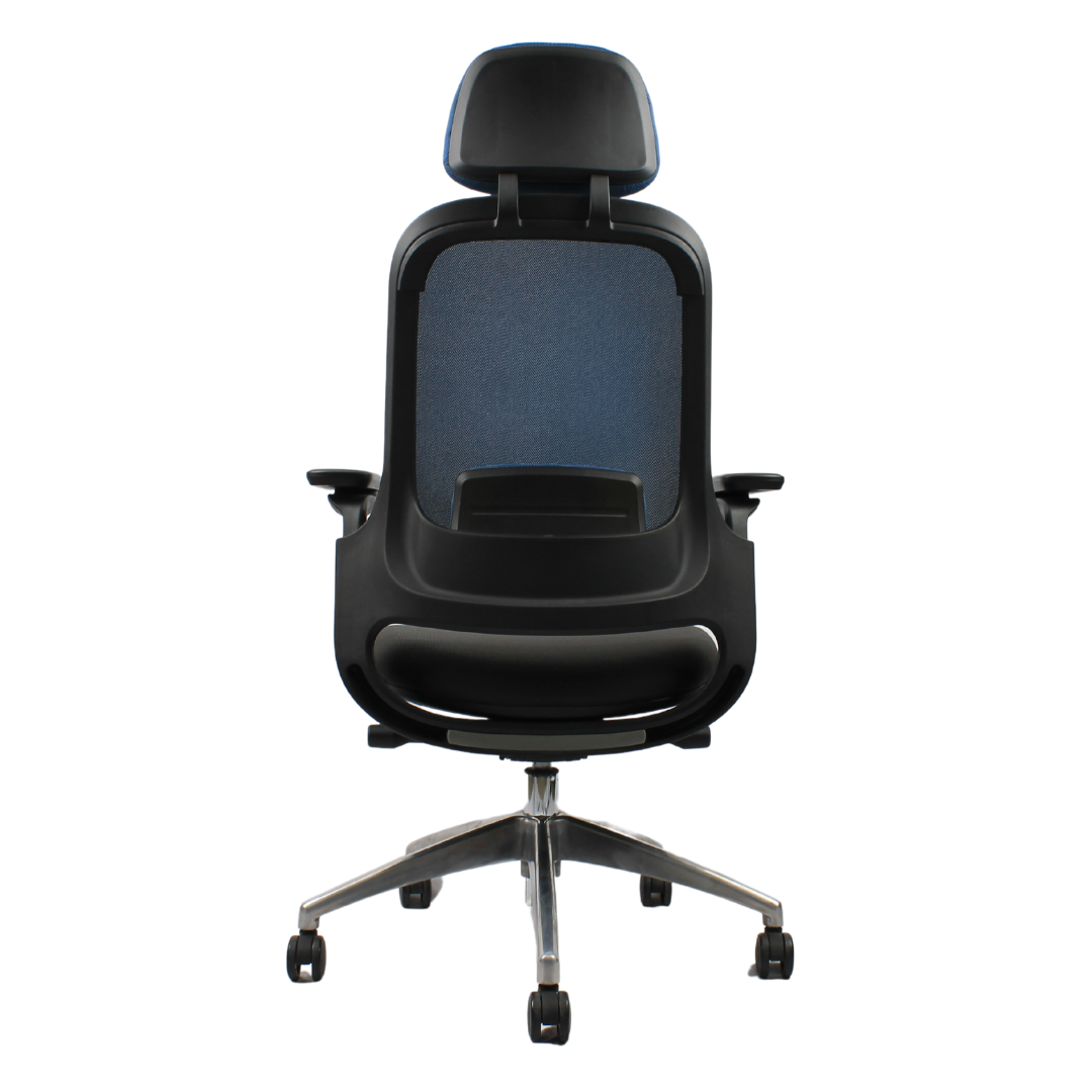 SENNA High Back Grey Blue Office Chair Kursi Kantor Ergonomis