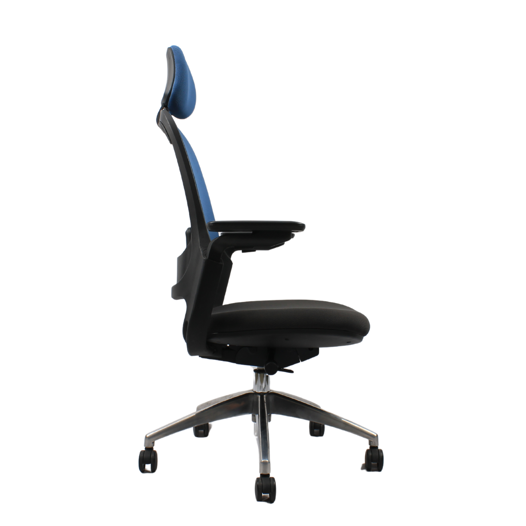 SENNA High Back Grey Blue Office Chair Kursi Kantor Ergonomis