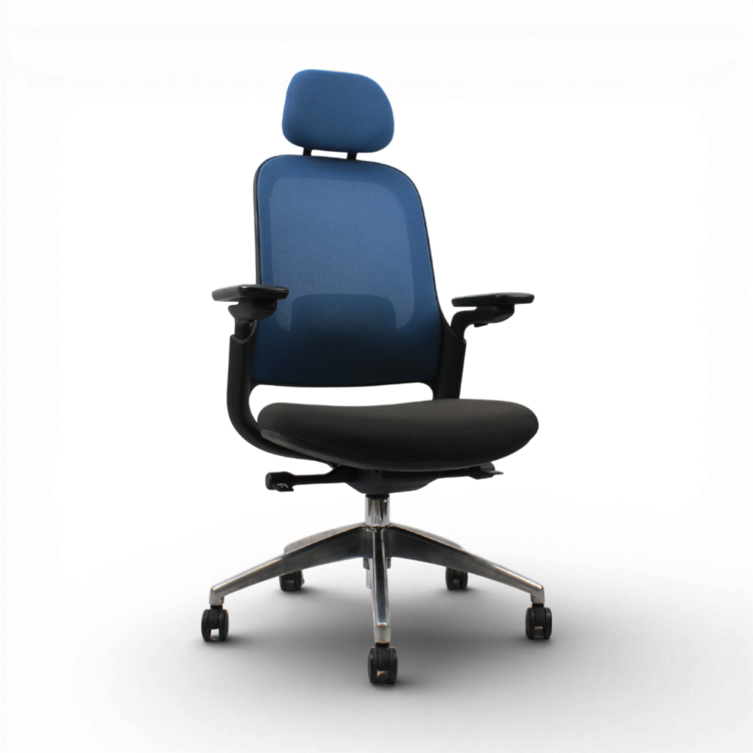 SENNA High Back Grey Blue Office Chair Kursi Kantor Ergonomis