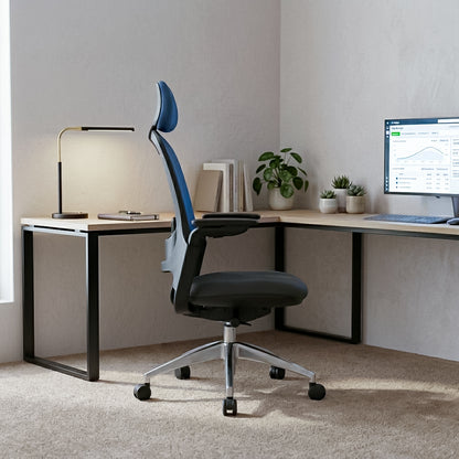SENNA High Back Grey Blue Office Chair Kursi Kantor Ergonomis