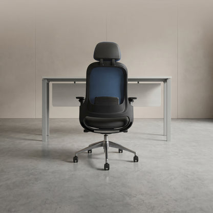 SENNA High Back Grey Blue Office Chair Kursi Kantor Ergonomis