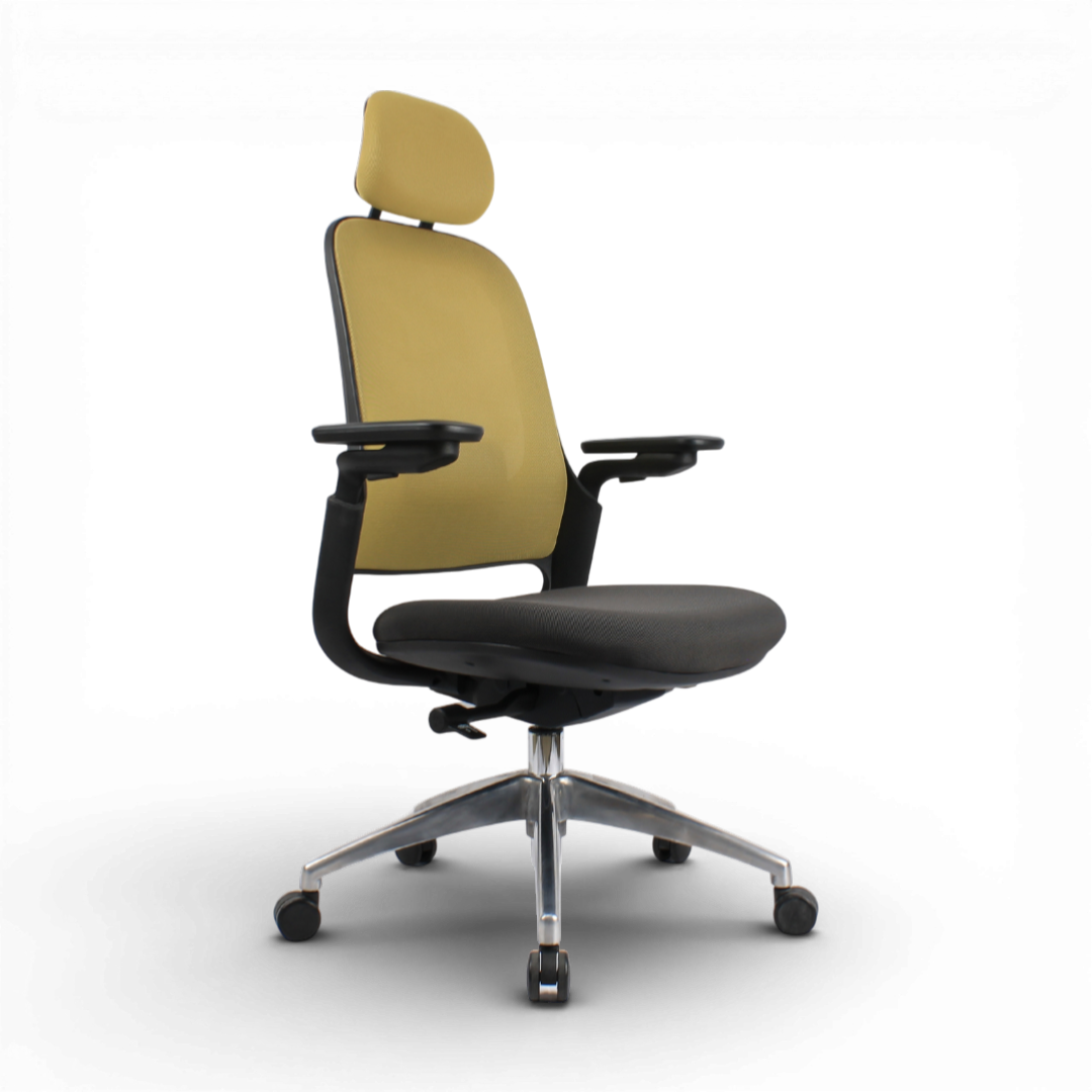 SENNA High Back Grey Olive Office Chair Kursi Kantor Ergonomis