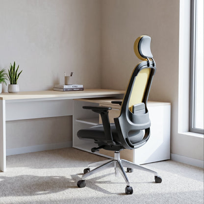 SENNA High Back Grey Olive Office Chair Kursi Kantor Ergonomis