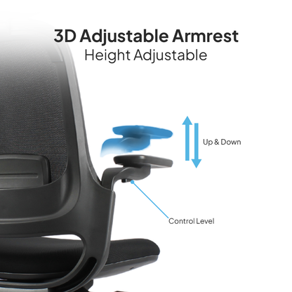 SENNA High Back Black Grey Office Chair Kursi Kantor Ergonomis