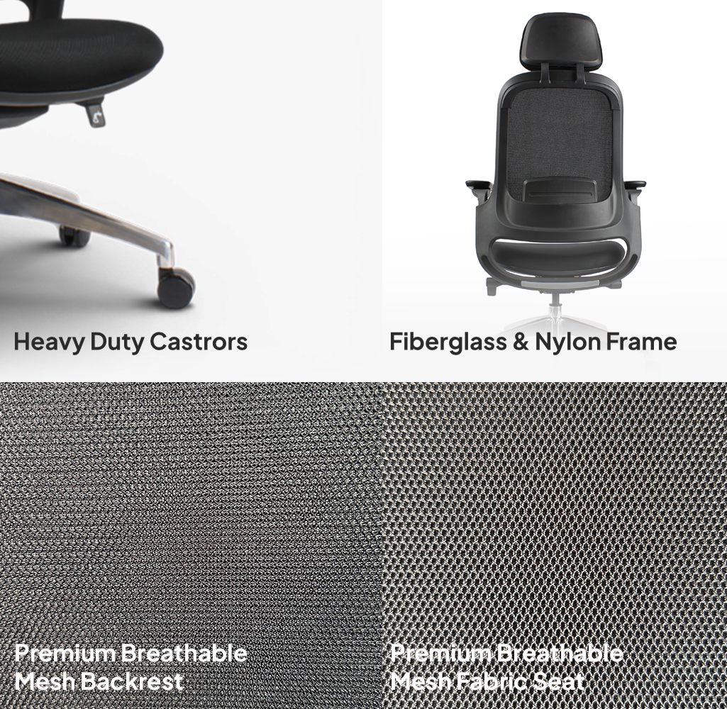SENNA High Back Black Grey Office Chair Kursi Kantor Ergonomis