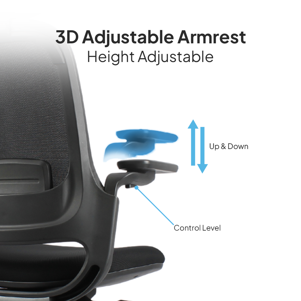 SENNA Mid Back Black Office Chair Kursi Kantor Ergonomis