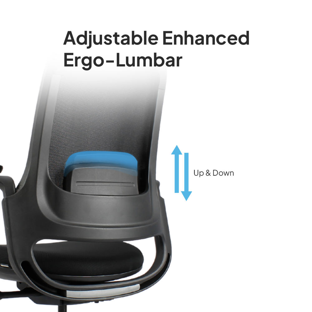SENNA Mid Back Black Office Chair Kursi Kantor Ergonomis