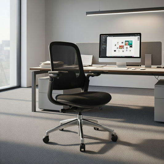 SENNA Mid Back Black Office Chair Kursi Kantor Ergonomis