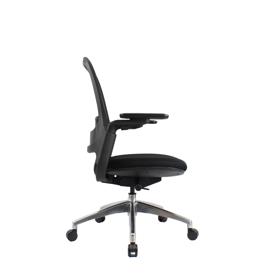 SENNA Mid Back Black Office Chair Kursi Kantor Ergonomis