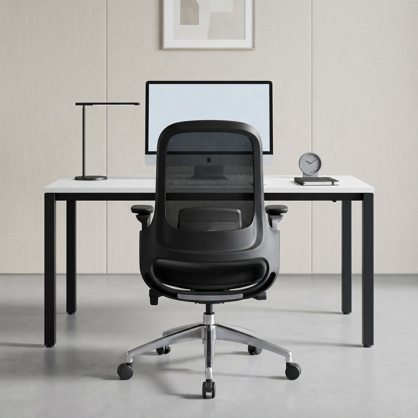 SENNA Mid Back Black Office Chair Kursi Kantor Ergonomis