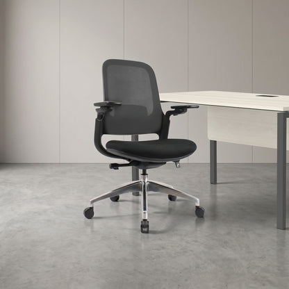 SENNA Mid Back Black Office Chair Kursi Kantor Ergonomis