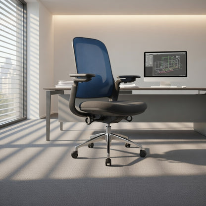 SENNA Mid Grey Black Blue Office Chair Kursi Kantor Ergonomis