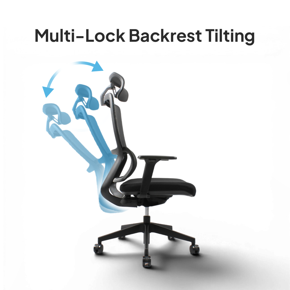 VITO High Back Black Office Chair Kursi Kantor Ergonomis