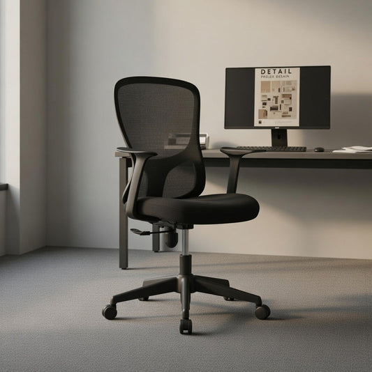 VELO Low Back Black Office Chair Kursi Kantor Ergonomis