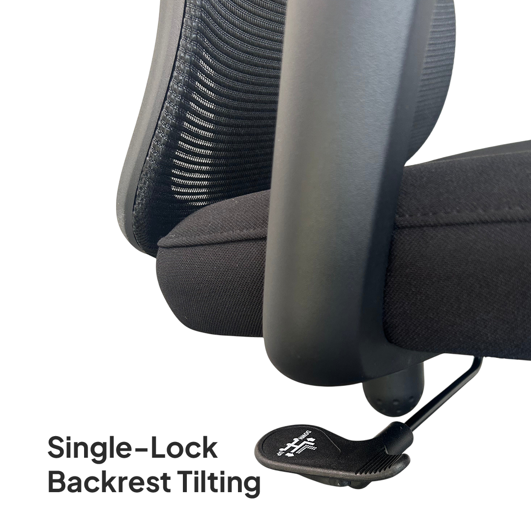VELO Low Back Black Office Chair Kursi Kantor Ergonomis