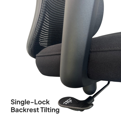VELO Low Back Black Office Chair Kursi Kantor Ergonomis