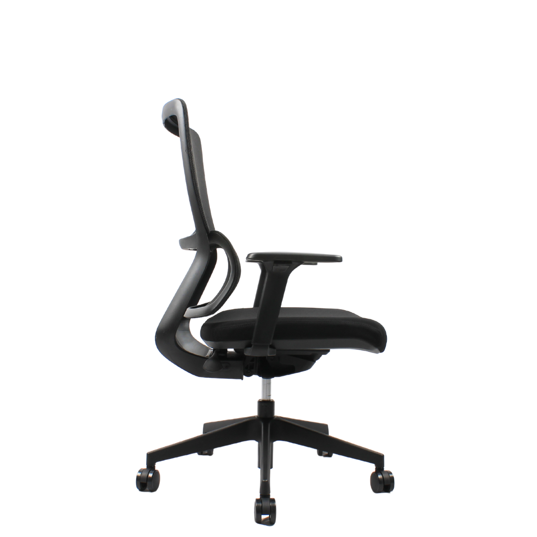 VITO Mid Back Black Office Chair Kursi Kantor Ergonomis