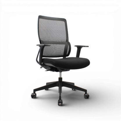 VITO Mid Back Black Office Chair Kursi Kantor Ergonomis