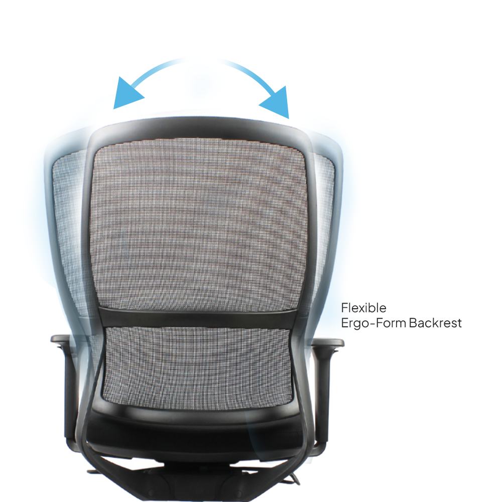 VITO Mid Back Black Office Chair Kursi Kantor Ergonomis